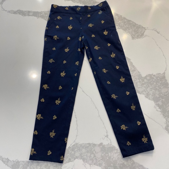 Janie and Jack navy blue gold floral suit pants - EUC - Picture 1 of 8